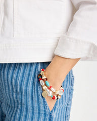 Multi Set of Two Pearl Beaded Stretch Bracelets