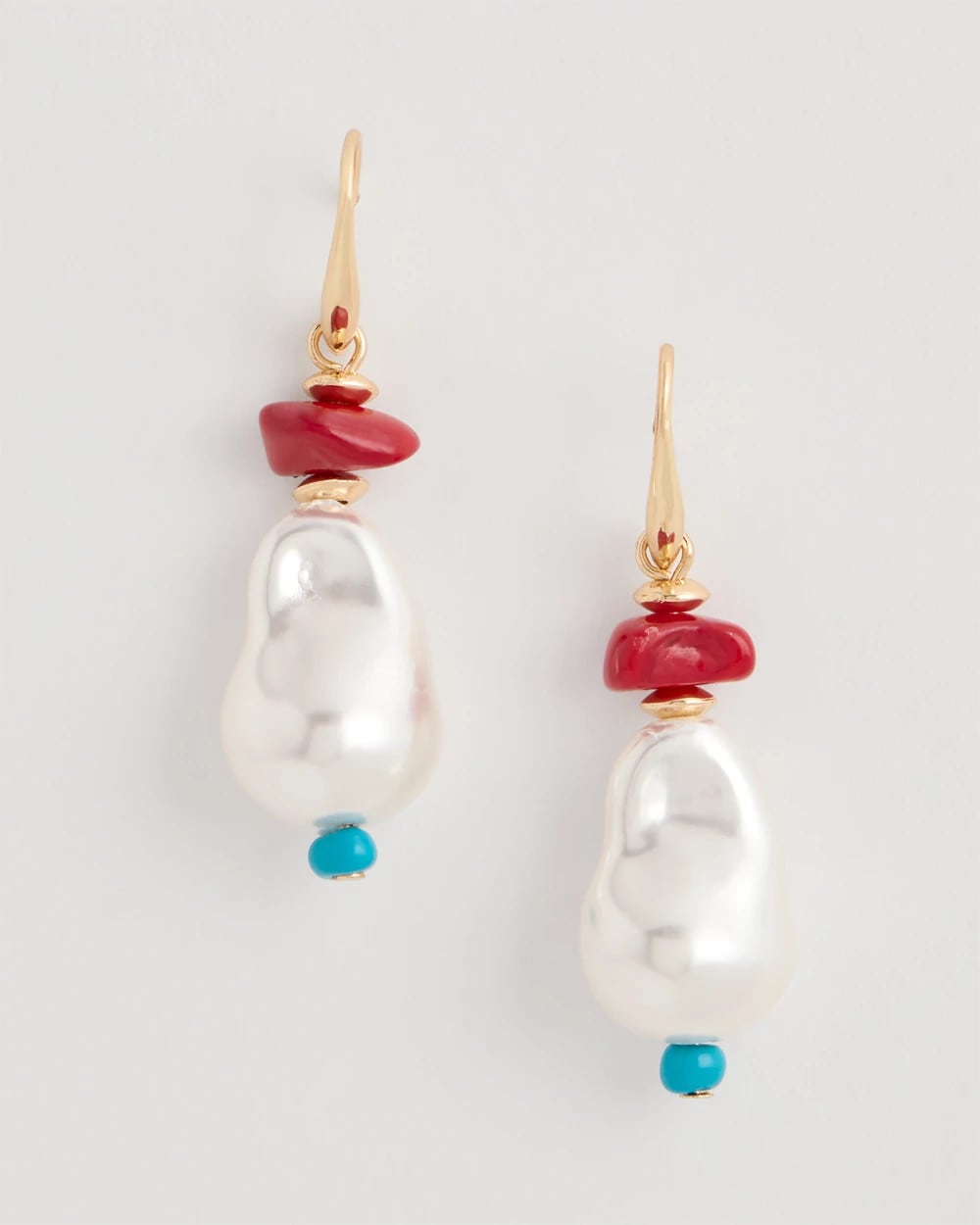 Multi Beaded Linear Drop Earrings