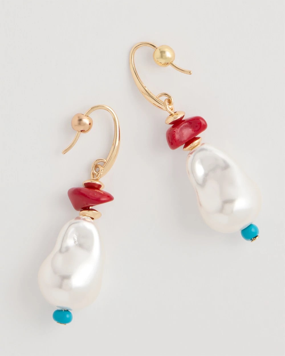 Multi Beaded Linear Drop Earrings