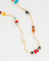 Multi Mixed-Media Long Beaded Necklace