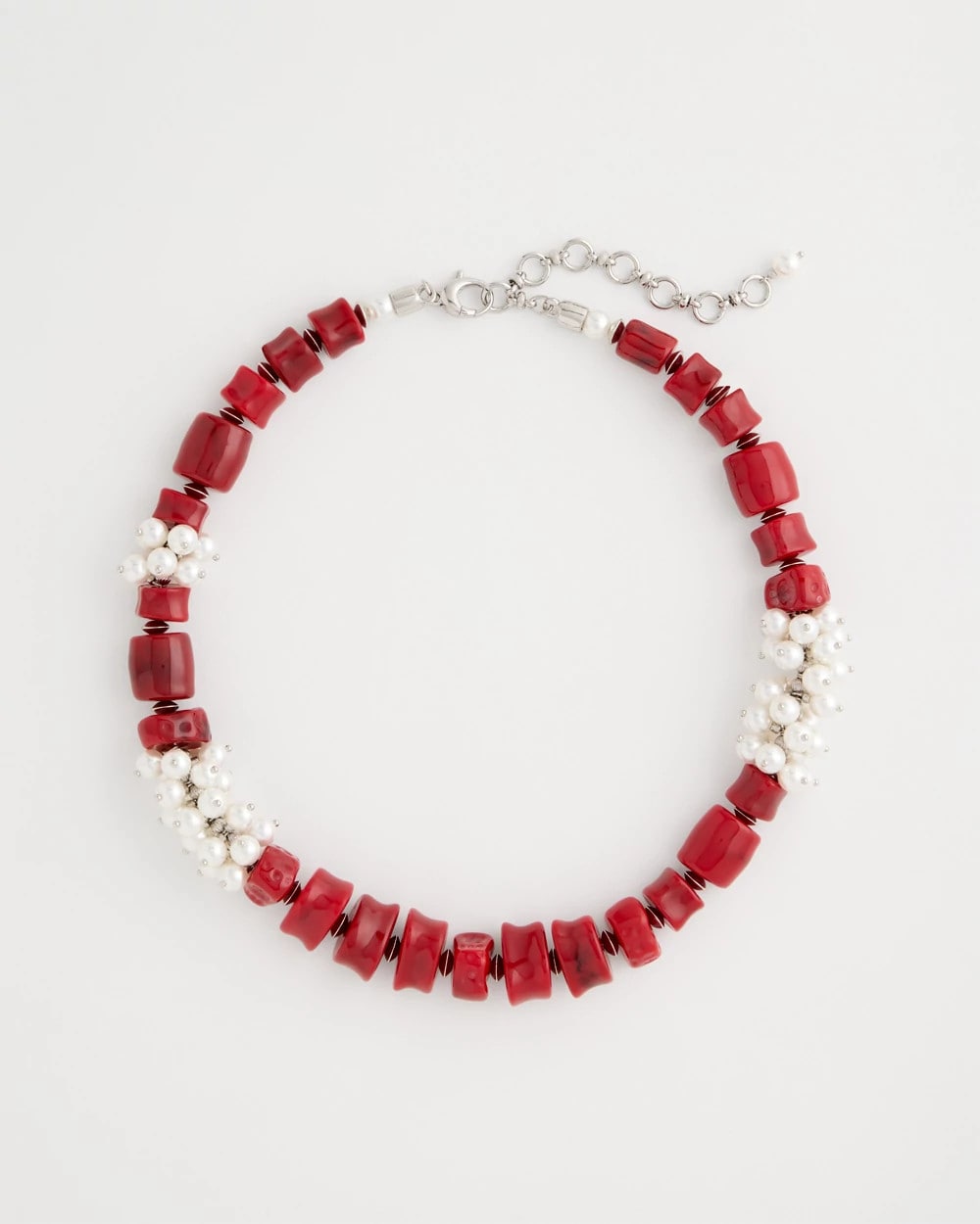 Red Red Resin Pearlescent Short Necklace