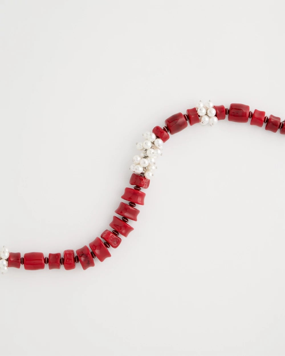 Red Red Resin Pearlescent Short Necklace