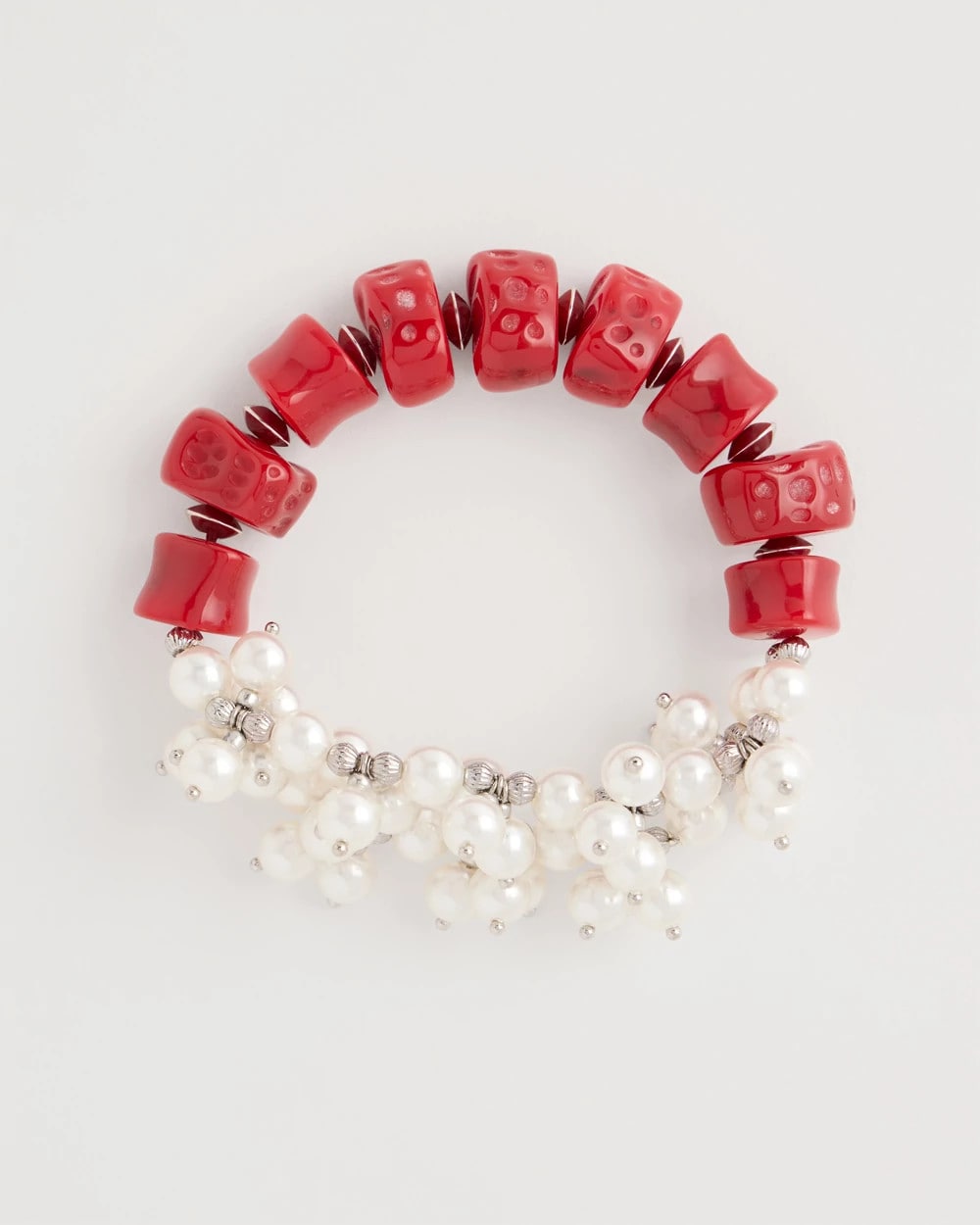 Red Red Resin Pearlescent Stretch Bracelet