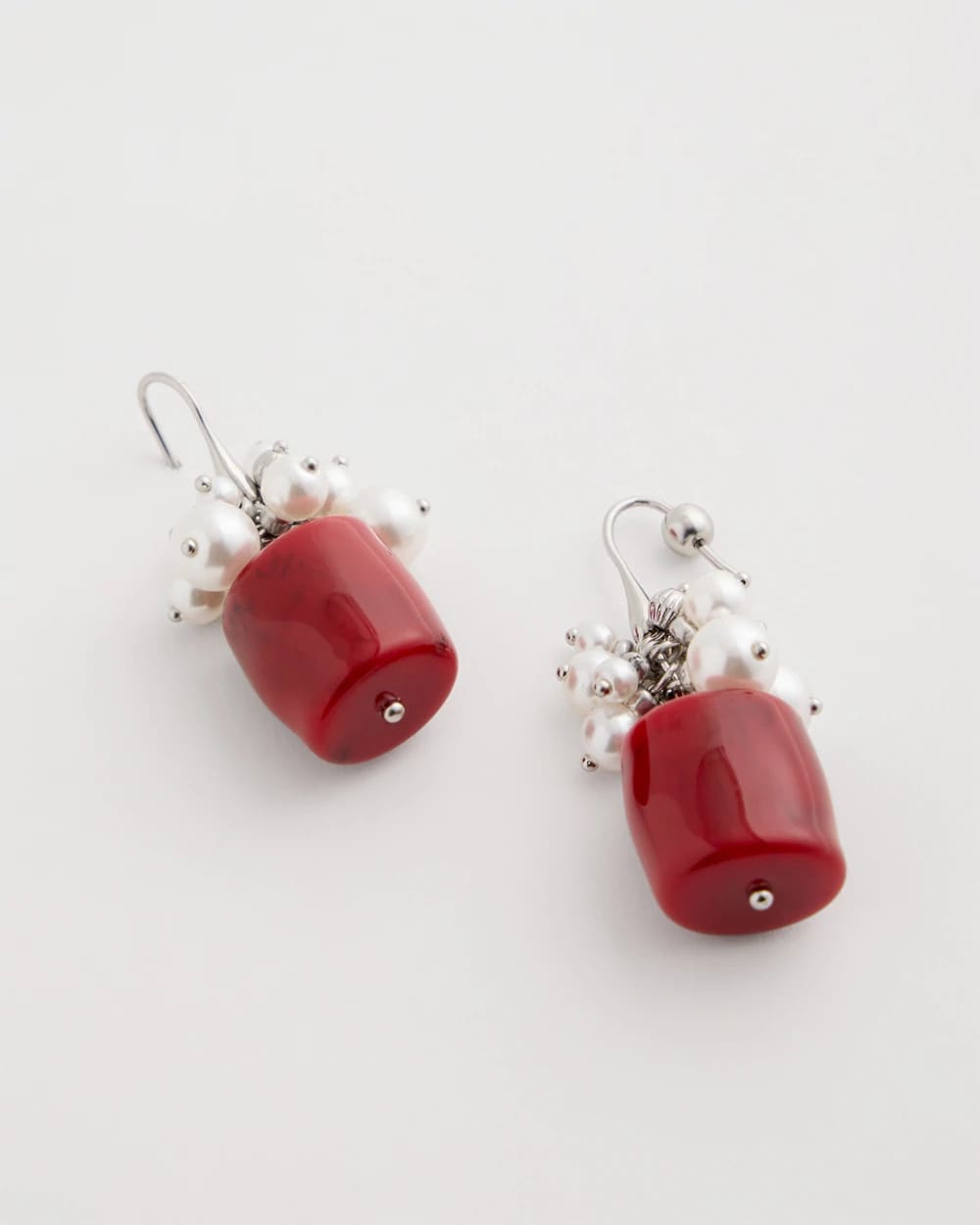 Red Red Resin Pearlescent Earrings