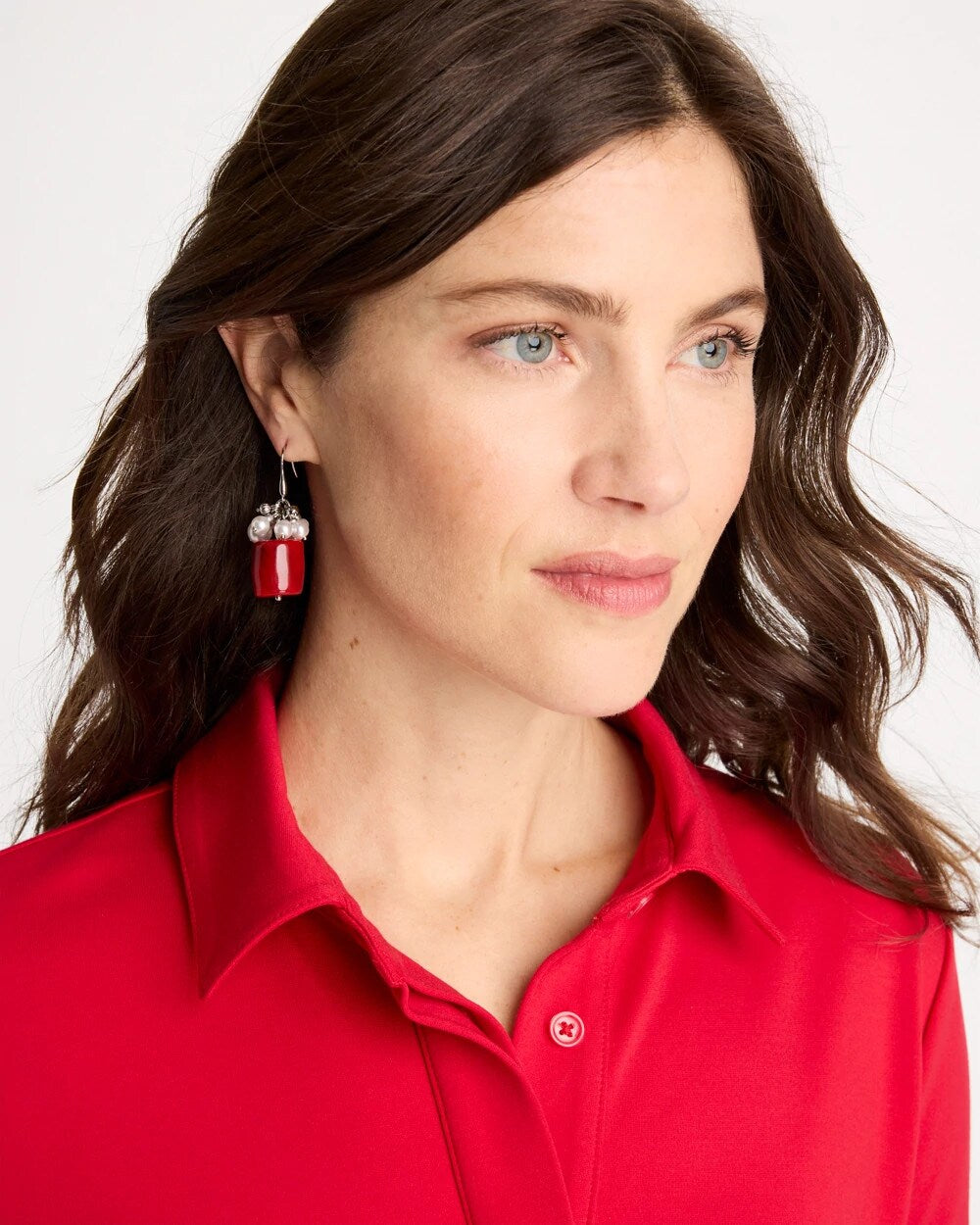 Red Red Resin Pearlescent Earrings