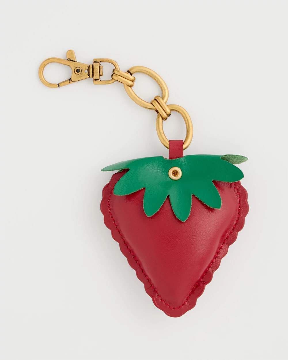 Red Faux Leather Strawberry Bag Charm Key Chain