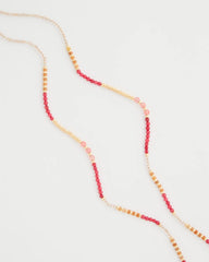 Coral Coral Genuine Stone Long Necklace