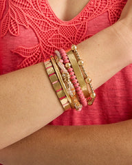 Coral Aventurine Jade Stone Stretch Bracelet