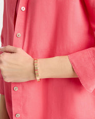 Coral Glam Goldtone Slice Stretch Bracelet