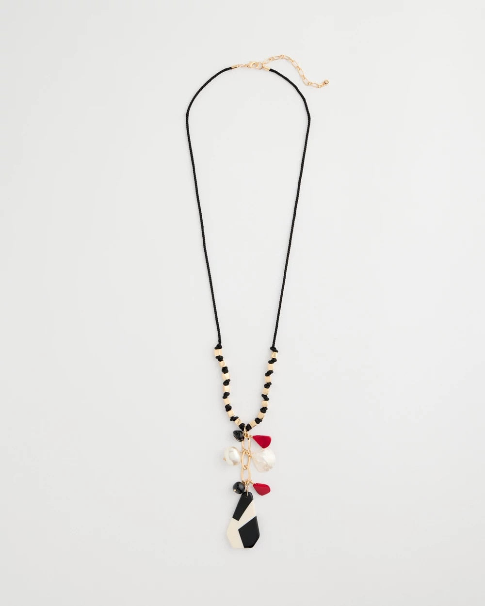 Multi Corded Short Pendant Necklace