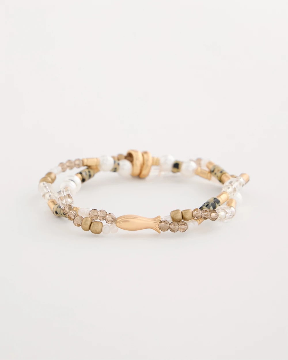 Neutral Jasper Stone Beaded Stretch Bracelet