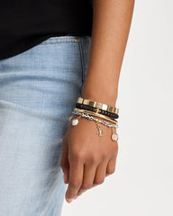 Black Beachy Charm Stretch Bracelet