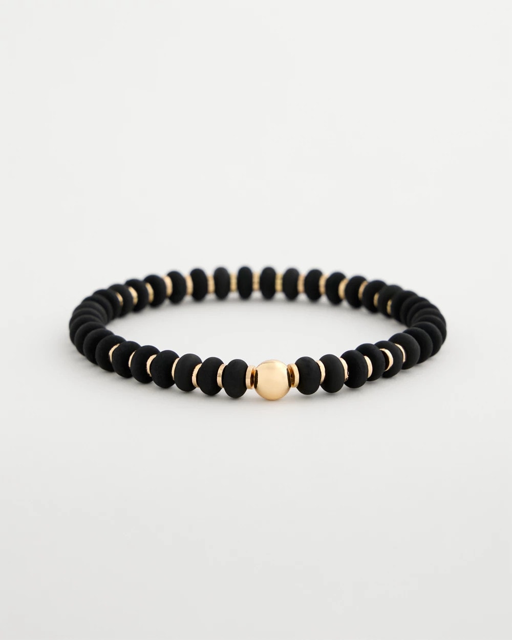 Black Black Round Stretch Bracelet