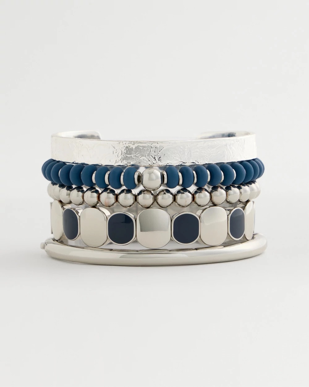 Navy Navy Resin Glam Stretch Bracelet