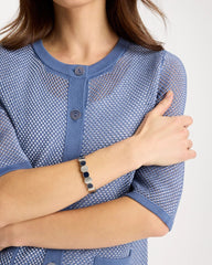 Navy Navy Resin Glam Stretch Bracelet