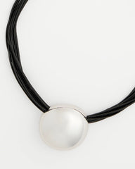 Silver Silver Pendant Cord Necklace