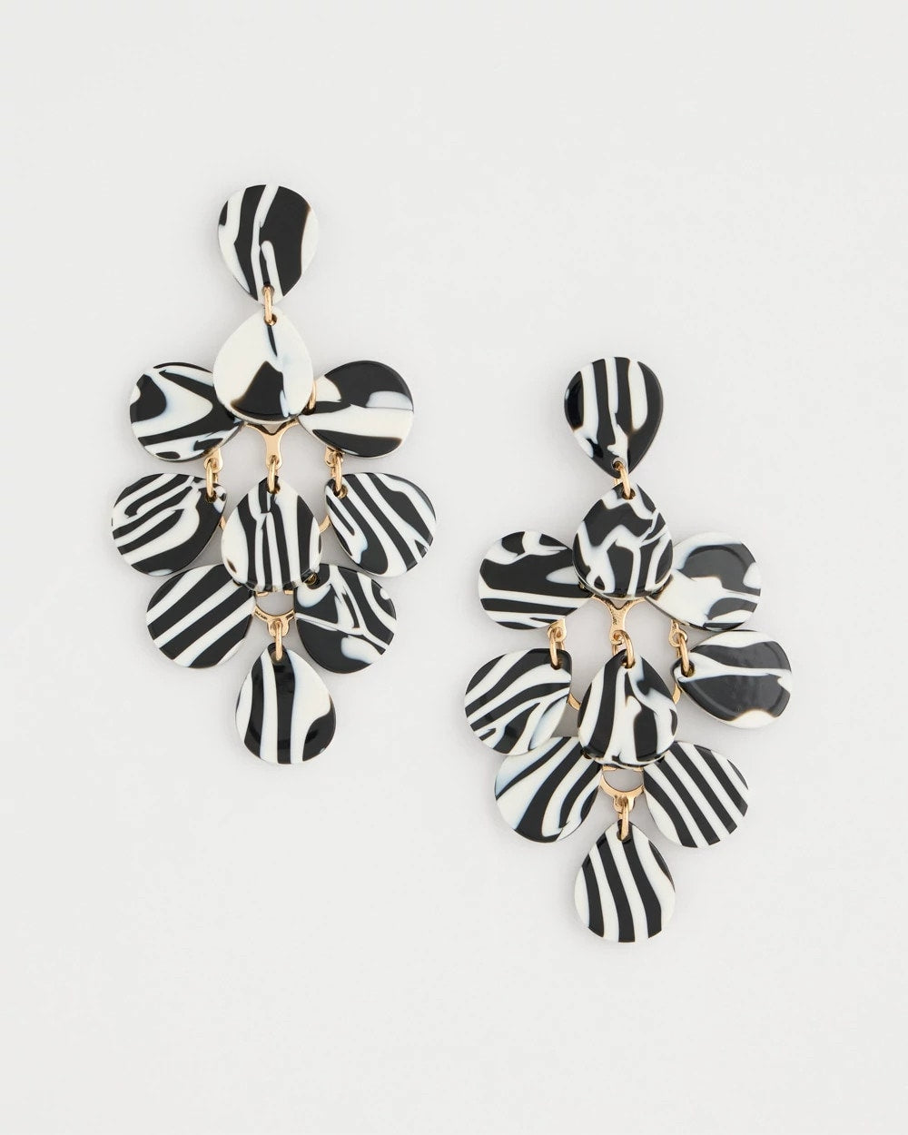 Black/White Chic Chandelier Earrings