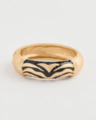 Black/Gold Tiger Hinge Cuff Bracelet