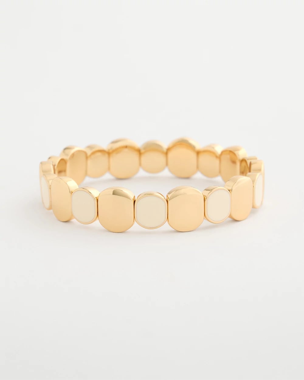 White White Resin Glam Stretch Bracelet
