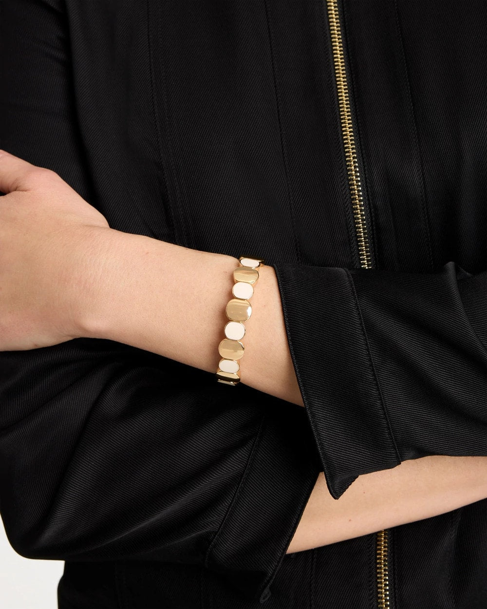 White White Resin Glam Stretch Bracelet