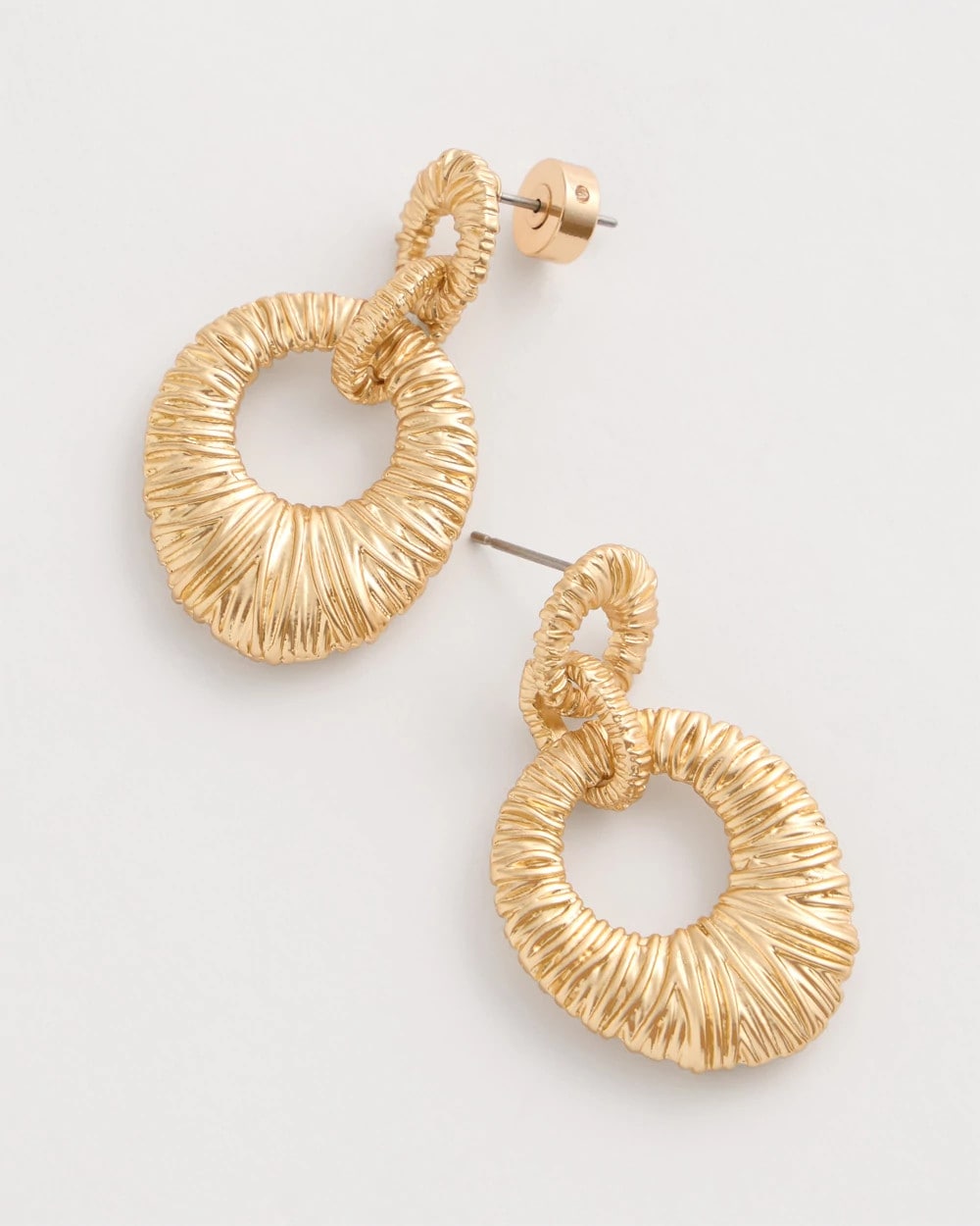 Gold Crinkle Goldtone Doorknocker Earrings