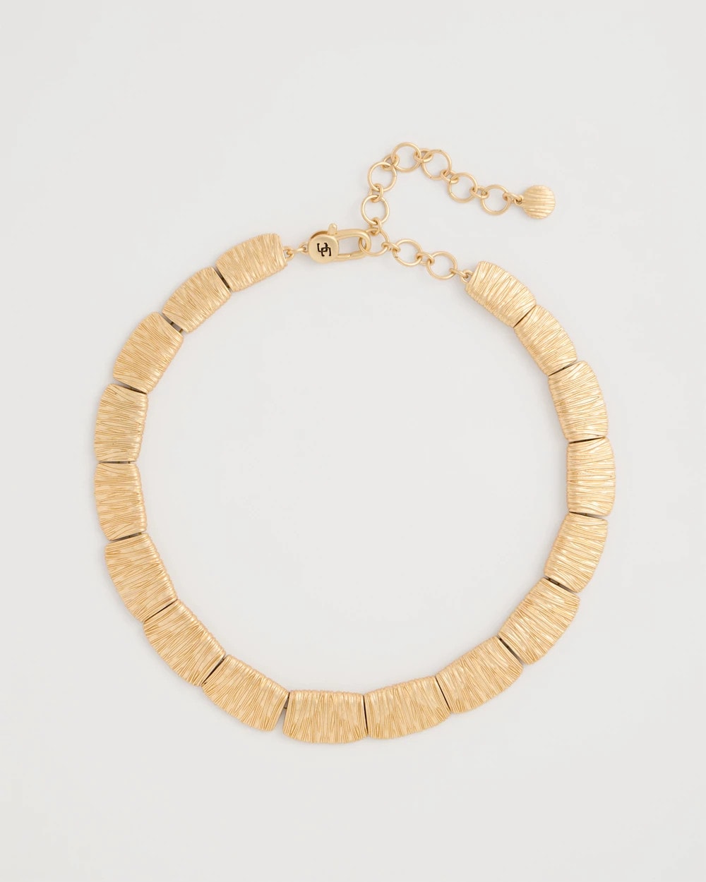 Gold Crinkle Goldtone Collar Necklace
