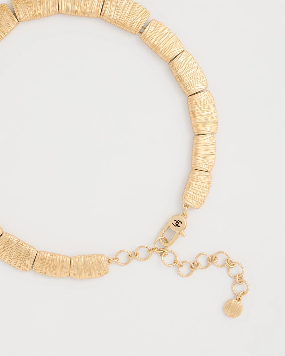 Gold Crinkle Goldtone Collar Necklace