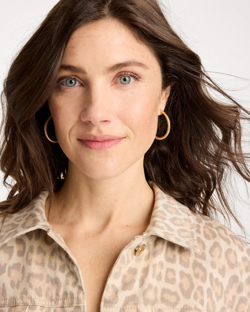 Gold Goldtone Textured Hoop Earrings