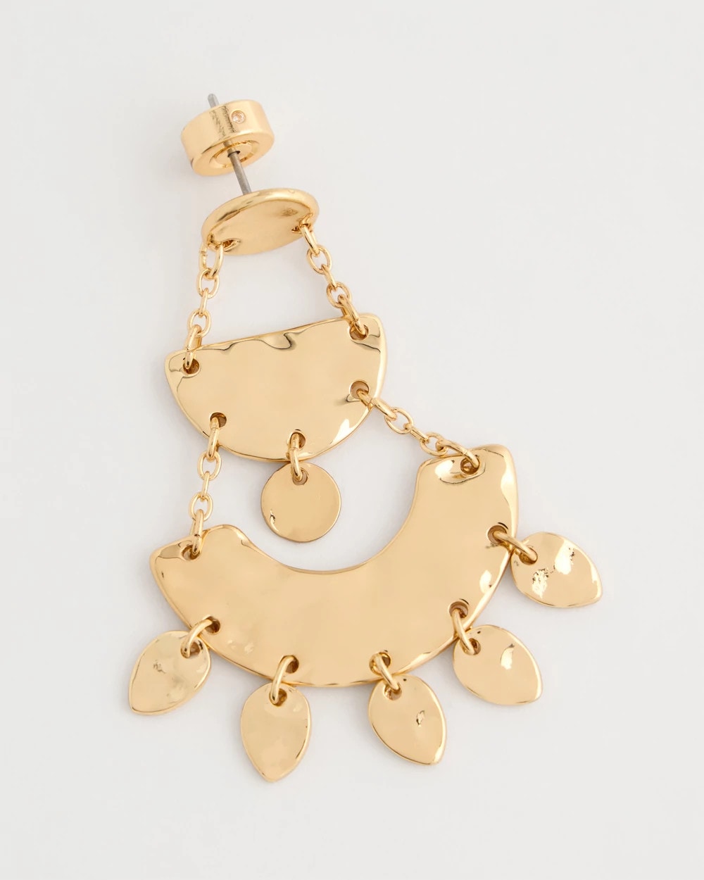 Gold Hammered Chandelier Earrings