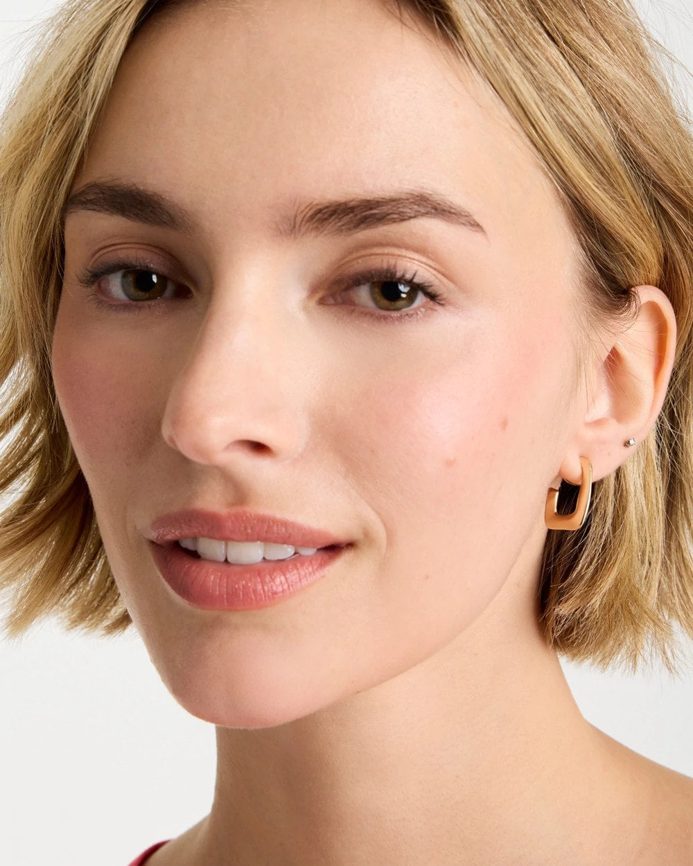 Gold Mini Goldtone Square Earrings