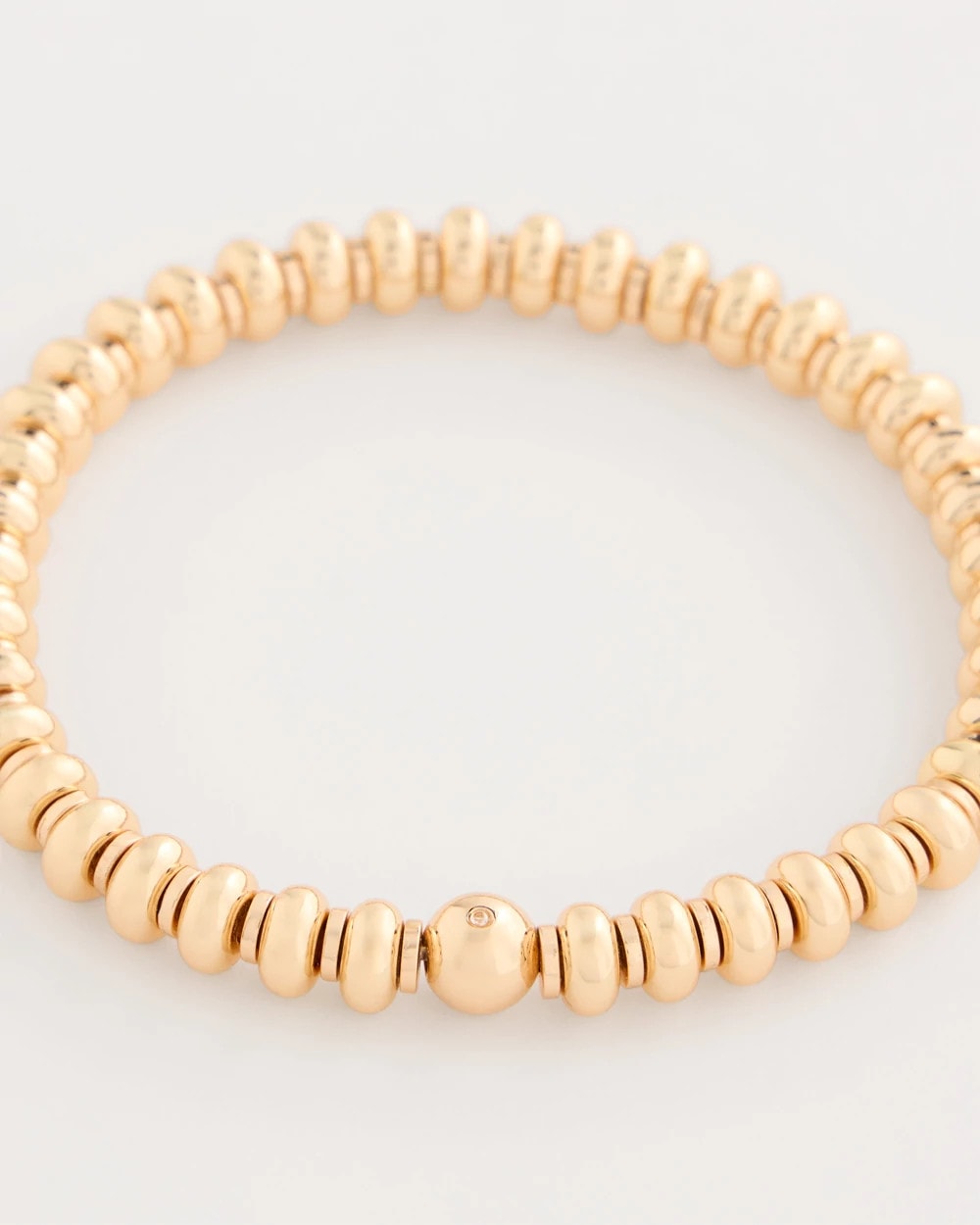 Gold Goldtone Rounded Stretch Bracelet