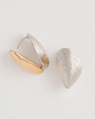Mixed Metals Mixed Metal Shell Earrings
