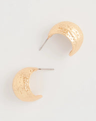 Gold Crinkle Goldtone Hoop Earrings