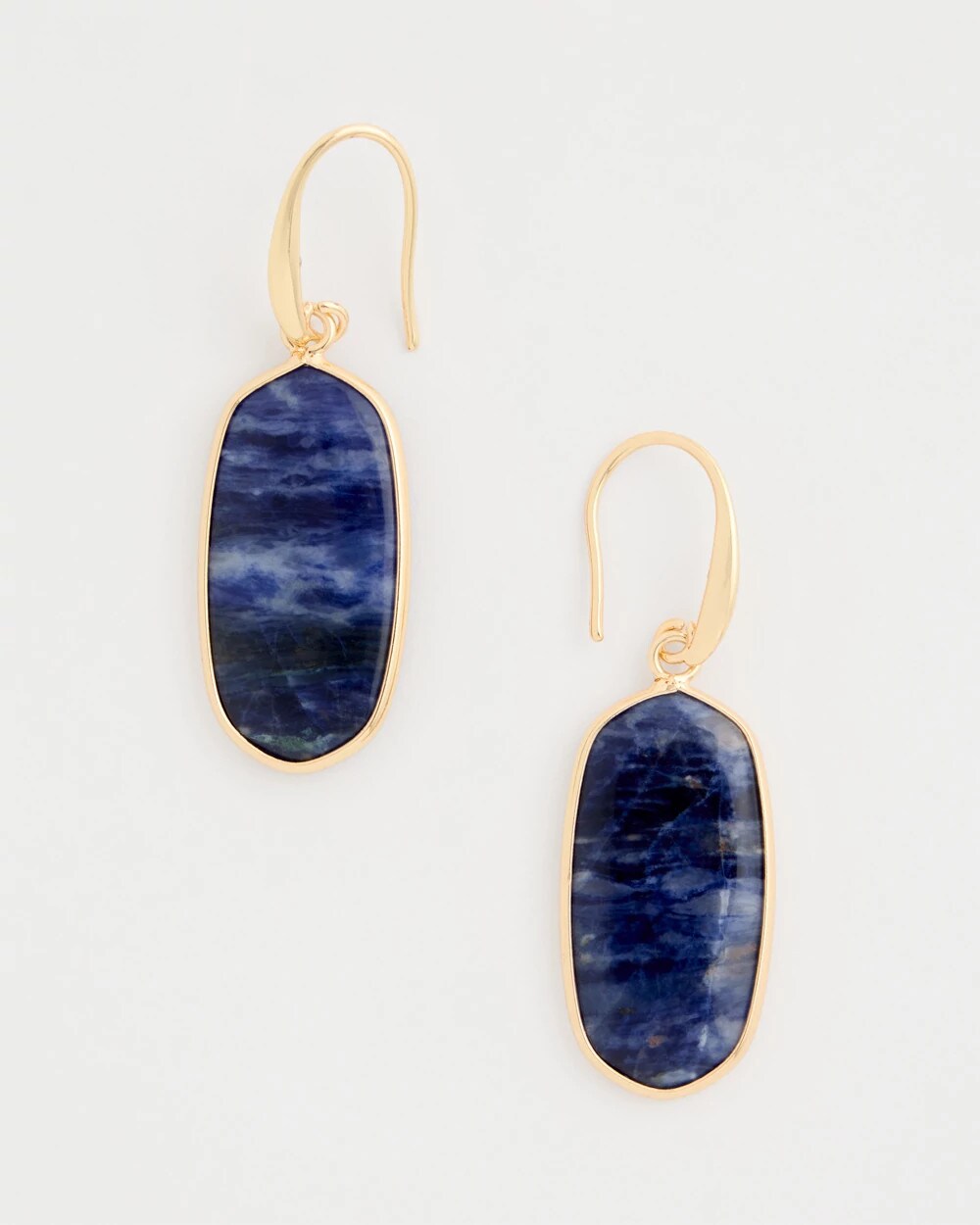 Navy Genuine Lapis Lazuli Stone Drop Earrings