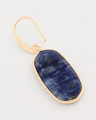 Navy Genuine Lapis Lazuli Stone Drop Earrings