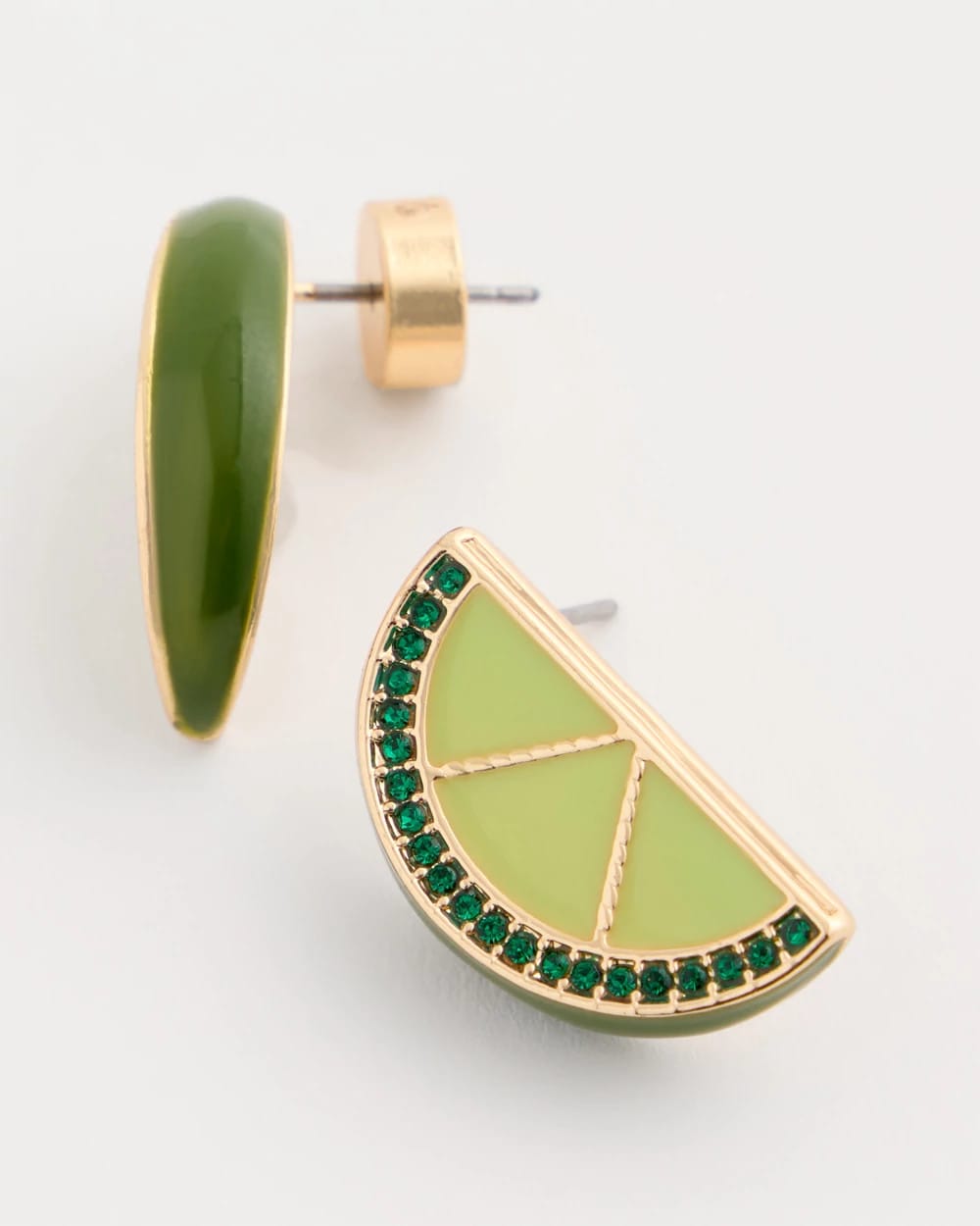 Green Luxurious Lime Stud Earrings