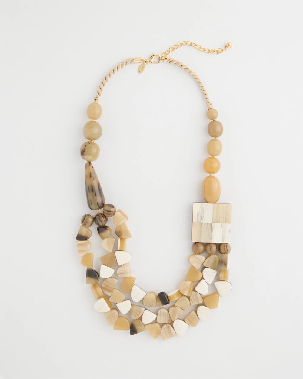 Neutral Chico's Originals Faux Horn Geo Necklace