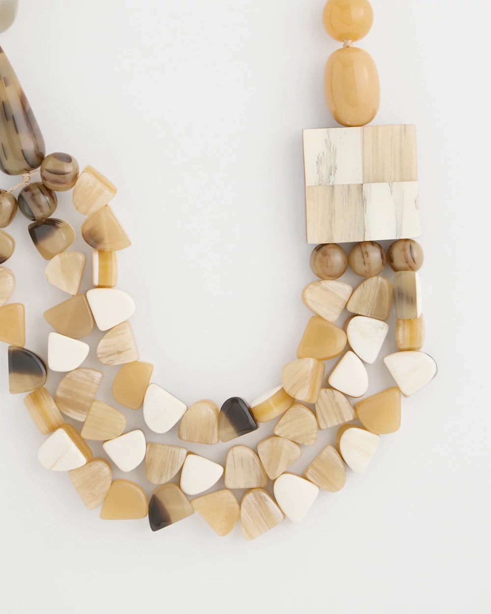 Neutral Chico's Originals Faux Horn Geo Necklace