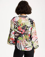 Black Georgette Tie-Front Kimono