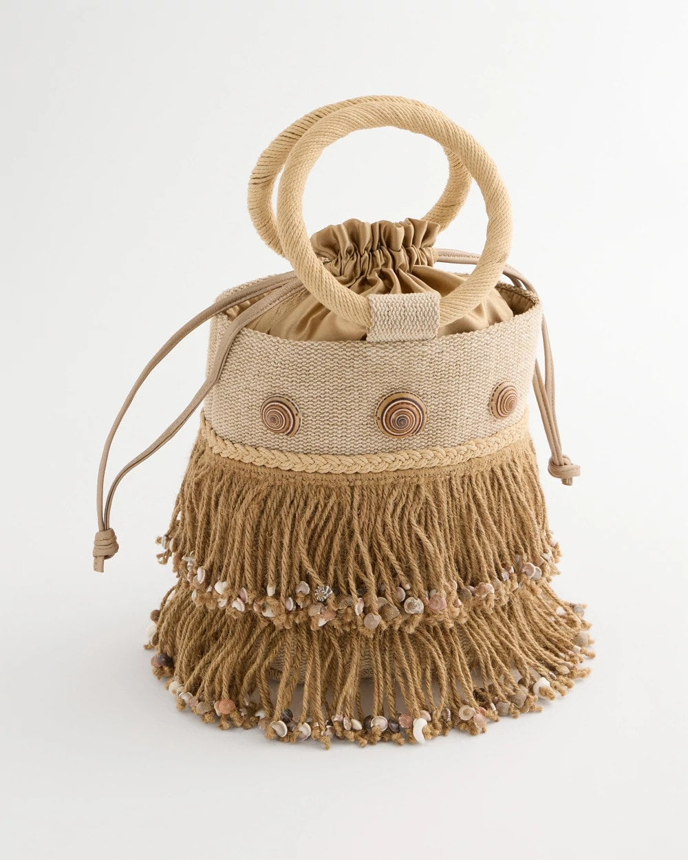 Natural Chico's Originals Bamboo Bucket Bag