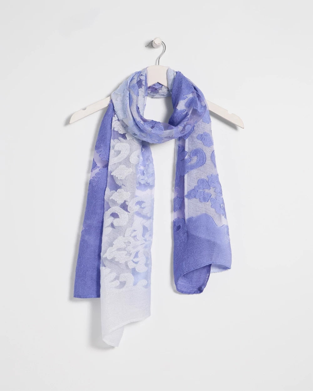 Blue Ombre Burnout Oblong Scarf