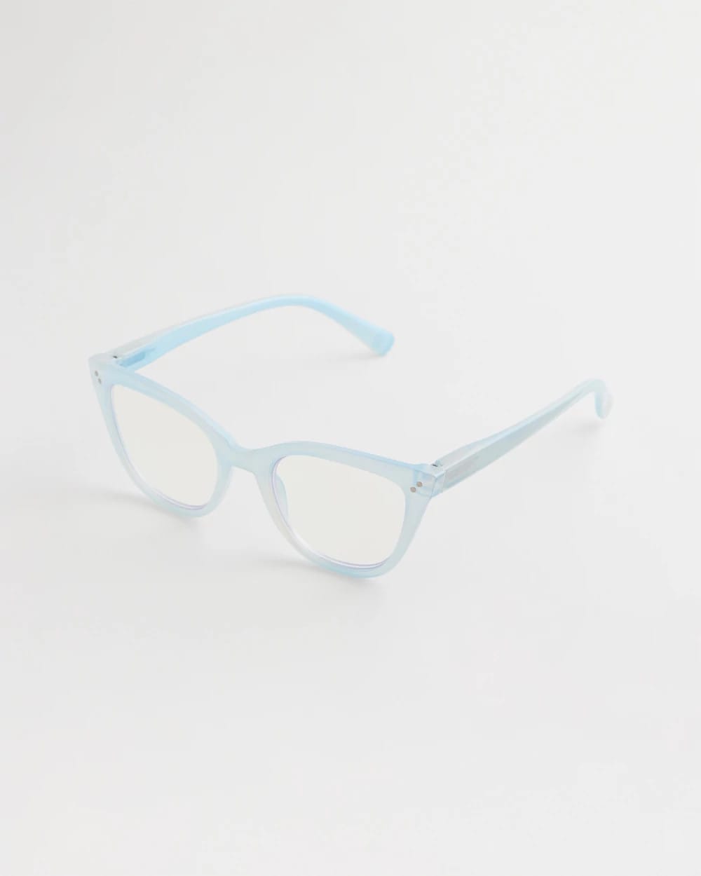 Light Blue Pearlescent Cat Eye Readers