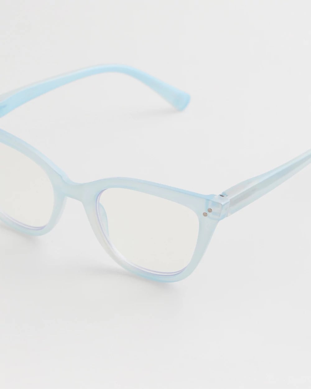 Light Blue Pearlescent Cat Eye Readers