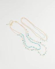Aqua Multi-Strand Aqua Layering Necklace