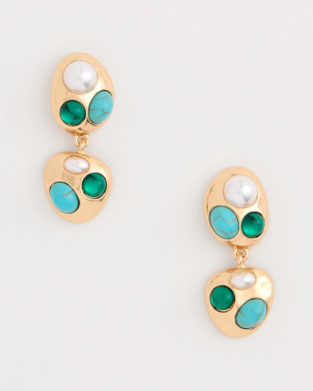 Blue Blue Pearl Cab Drop Earrings
