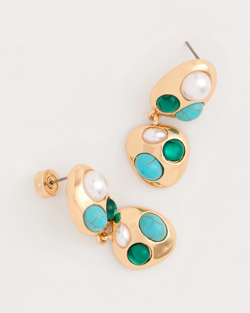 Blue Blue Pearl Cab Drop Earrings
