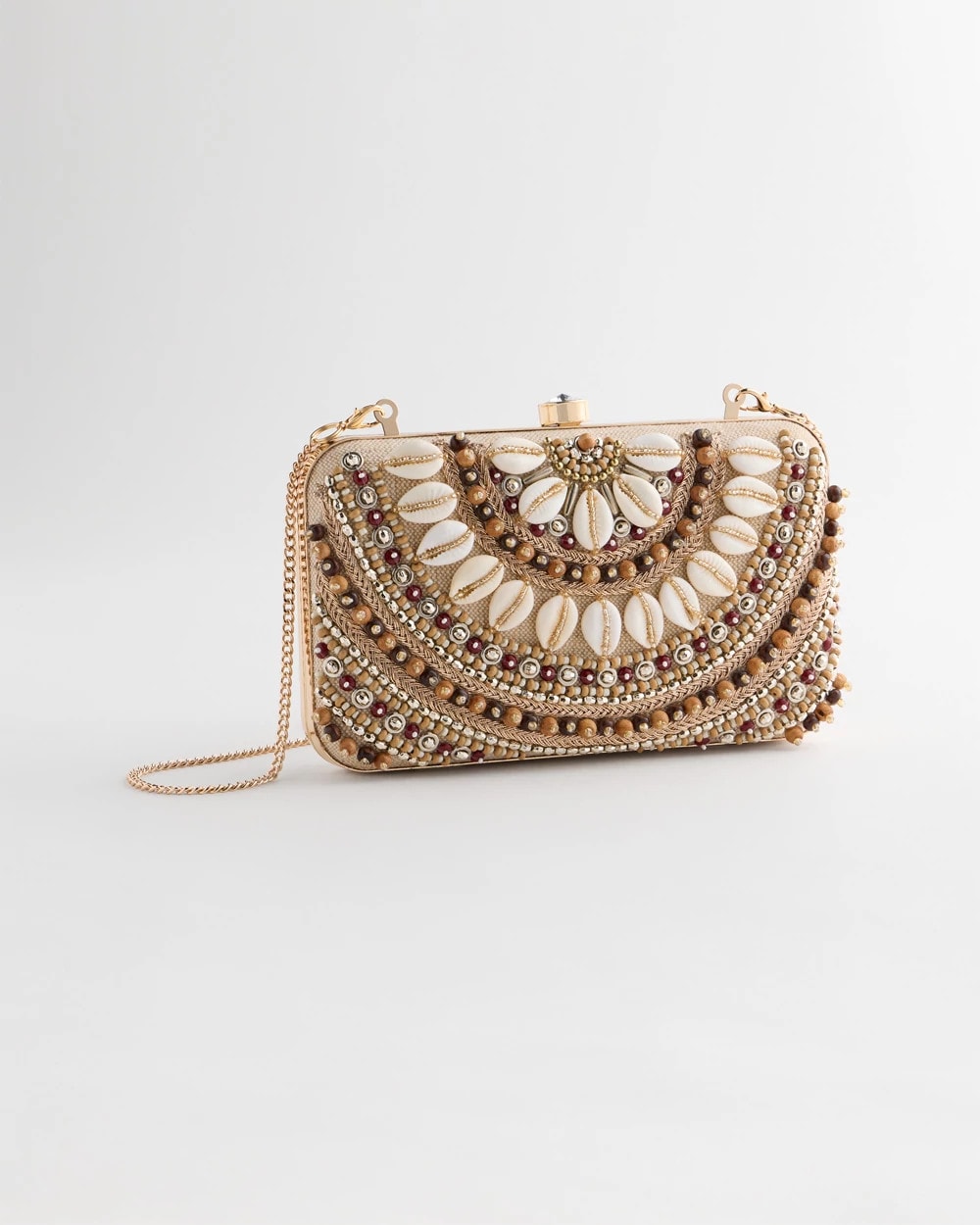 Natural Shell Embellished Clutch