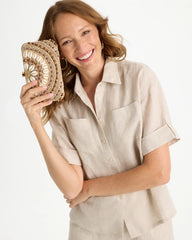 Natural Shell Embellished Clutch