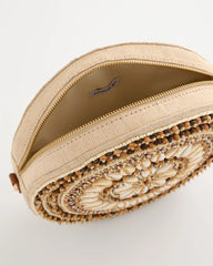 Neutral Seashell-Inspired Crossbody Bag