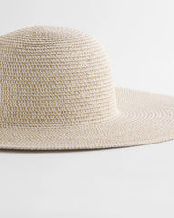 Neutral Metallic Straw Sun Hat